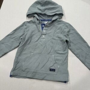 Janie and Jack Kids Hoodie Gray Henley Pocket Long Sleeve Size 6 Boys